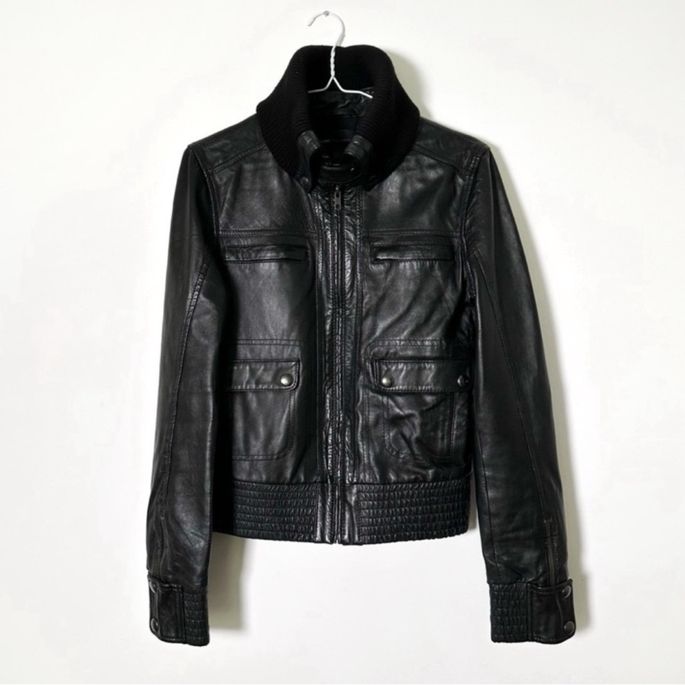 Mango Black Leather Jacket